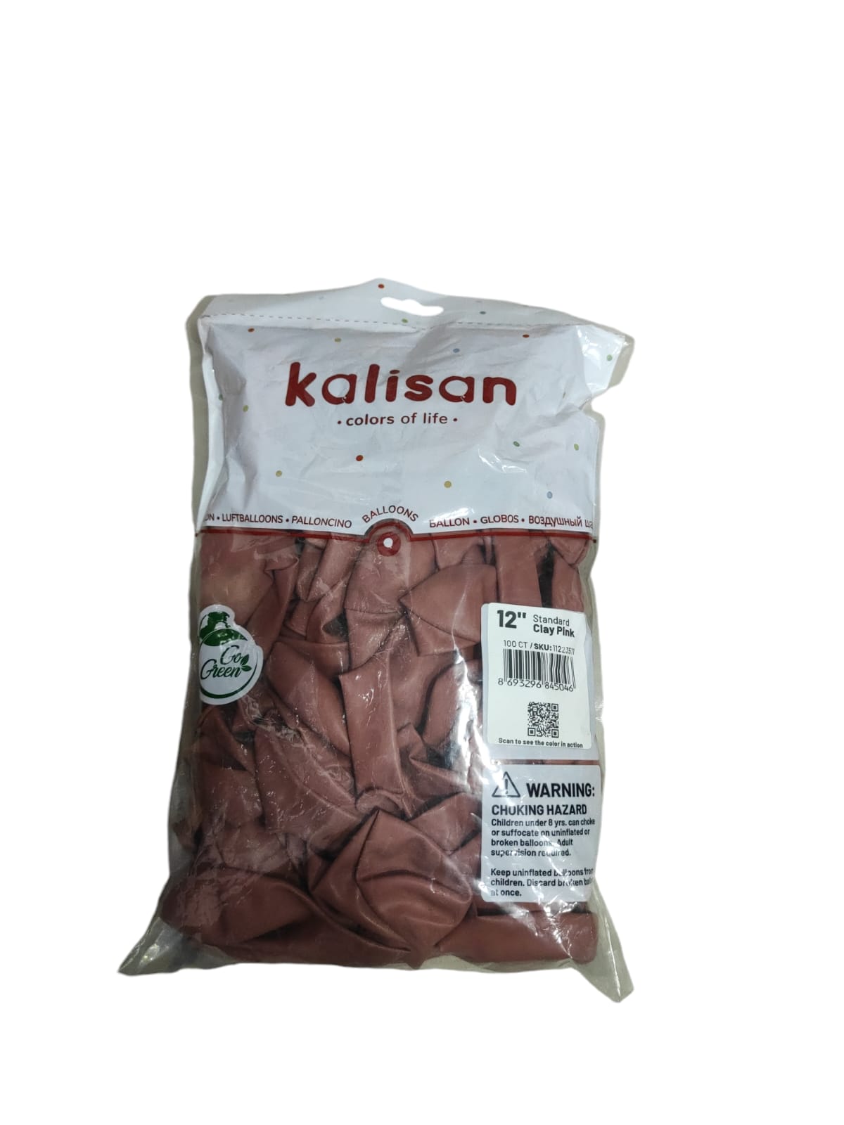 Kalisan Pastel toz pembe Candy Pink 100 lü 12 inç